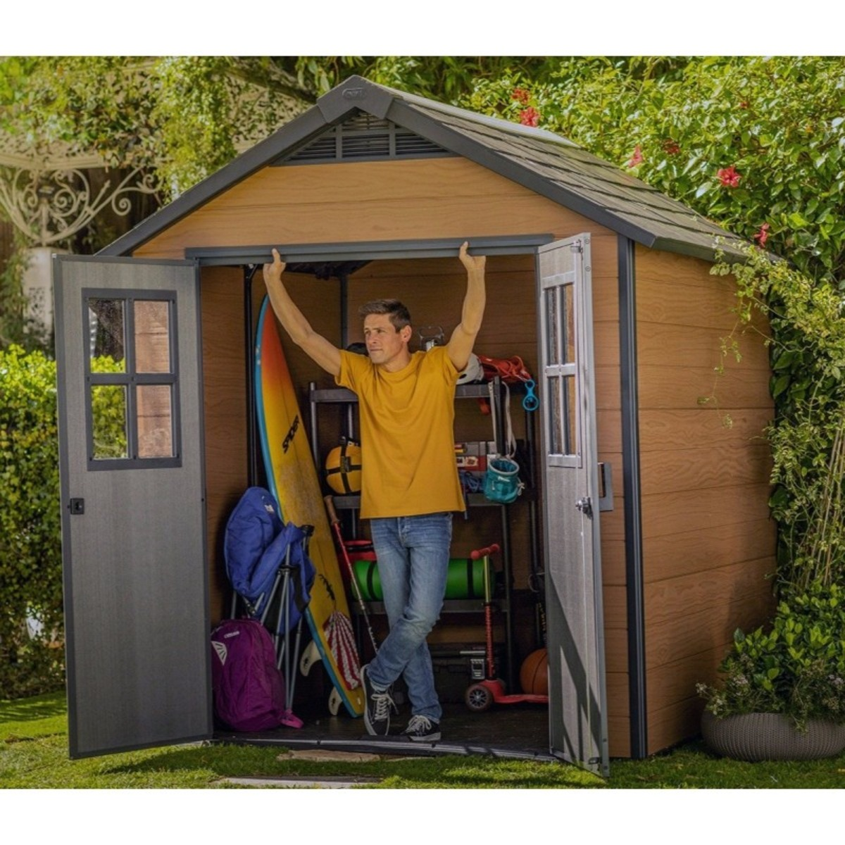 Casuta de gradina Keter Newton 757 cu usa dubla 246947 Casuta de gradina Keter Newton 757 cu usa dubla 246947