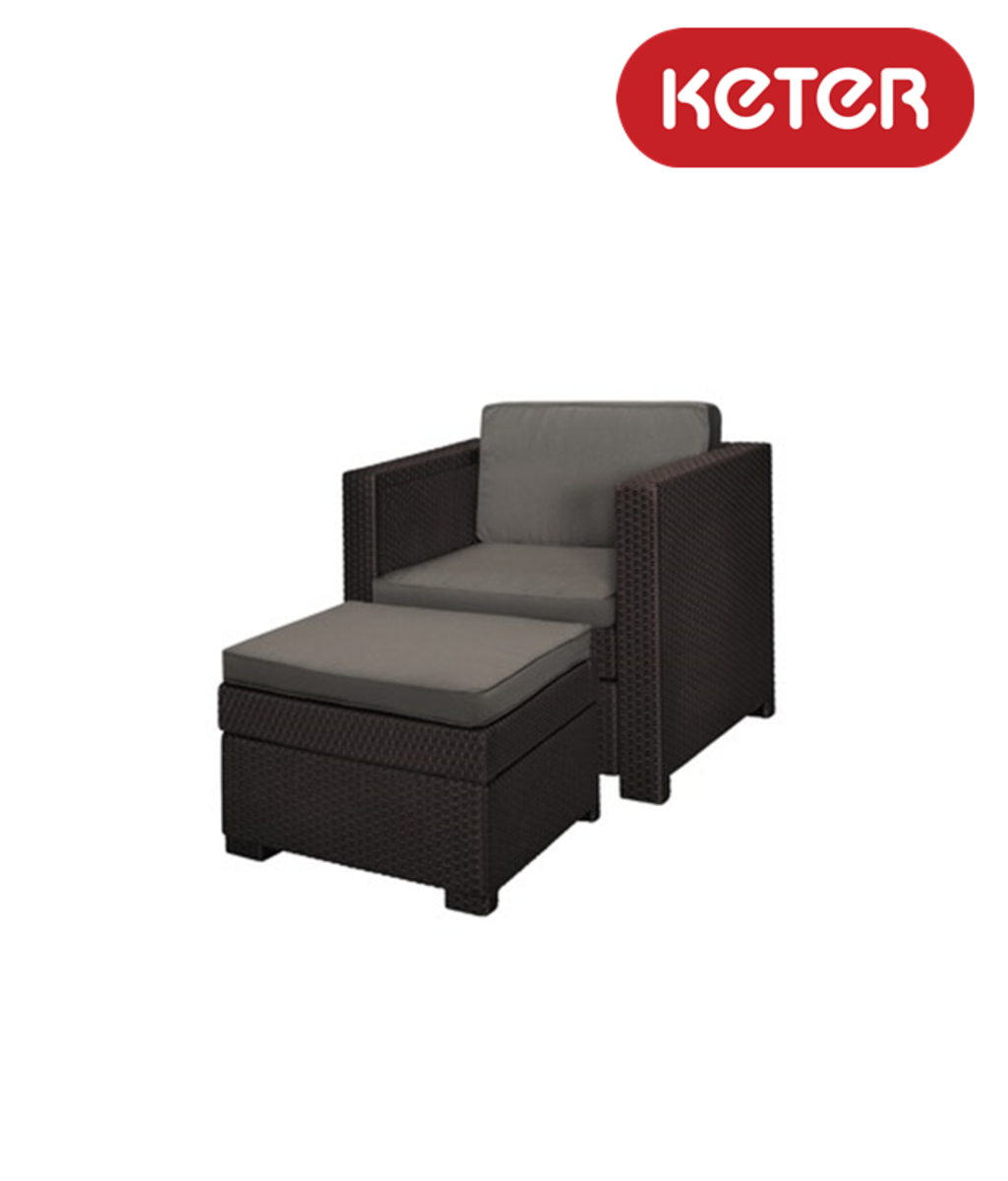 Fotoliu de gradina cu taburete Keter Provence Chillout 235077