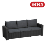 Canapea cu 3 locuri Graphite Moorea Keter 231554 Canapea cu 3 locuri Graphite Moorea Keter 231554