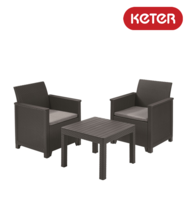 Set mobilier de gradina cu 2 locuri grafit Keter 246123 Set mobilier de gradina cu 2 locuri grafit Keter 246123