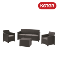Set mobilier de gradina cu 5 locuri grafit Emma + Spatiu depozitare Keter 246145 Set mobilier de gradina cu 5 locuri grafit Emma + Spatiu depozitare Keter 246145