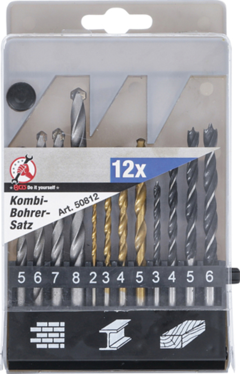 Set burghie combinate pentru lemn/fier/zidarie 2-8mm BGS - Do it yourself  50812 Set burghie combinate pentru lemn/fier/zidarie 2-8mm BGS - Do it yourself  50812