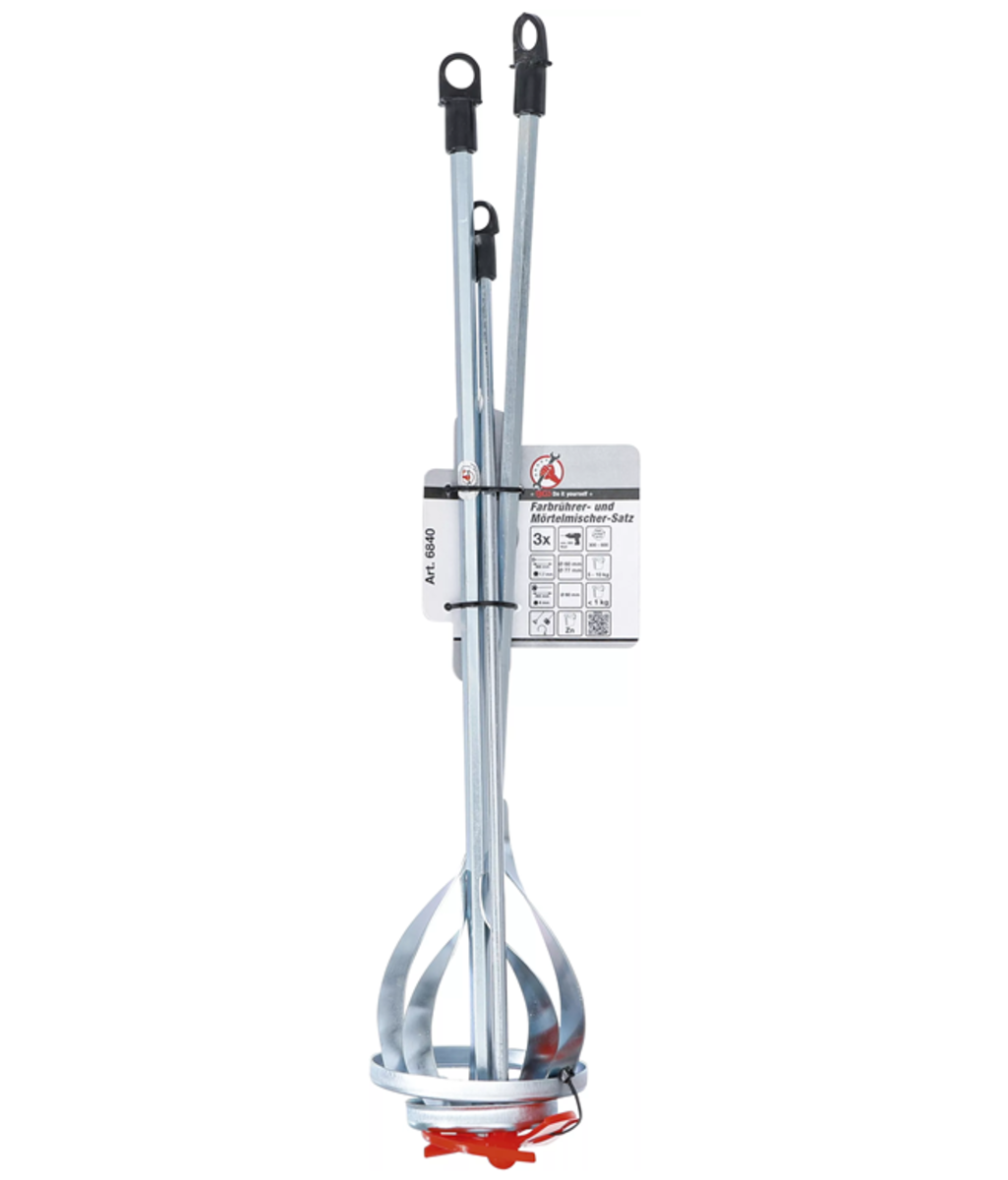 Set mixer/amestecator pentru culori si mortar 3 piese BGS Do it yourself 6840 Set mixer/amestecator pentru culori si mortar 3 piese BGS Do it yourself 6840