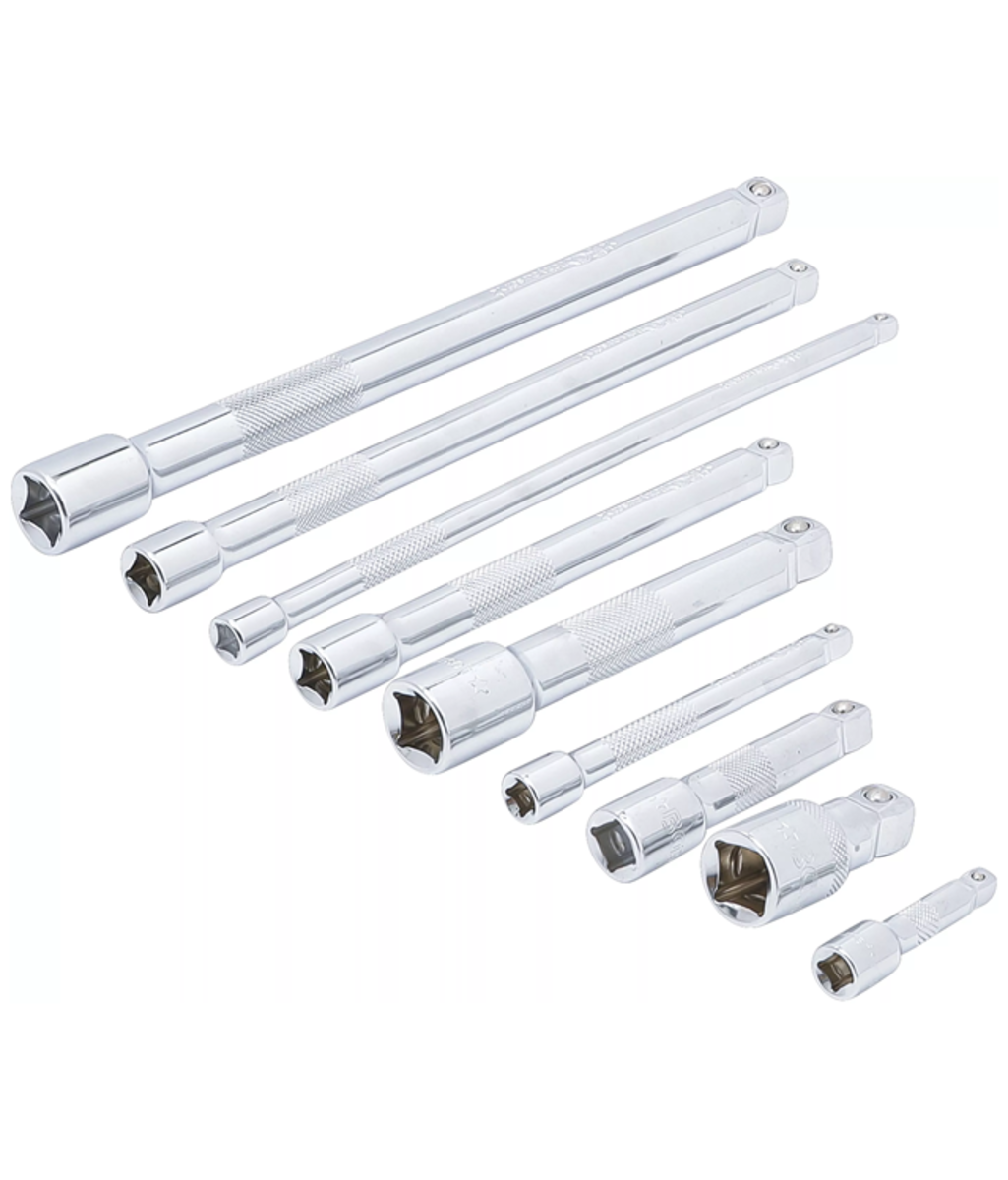 Set prelungitoare cu cap sferic 1/4" 3/8" 1/2" - 9 piese BGS Do it yourself 6113 Set prelungitoare cu cap sferic 1/4" 3/8" 1/2" - 9 piese BGS Do it yourself 6113