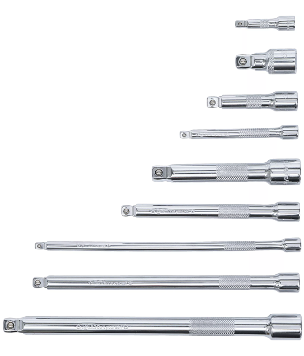 Set prelungitoare cu cap sferic 1/4" 3/8" 1/2" - 9 piese BGS Do it yourself 6113 Set prelungitoare cu cap sferic 1/4" 3/8" 1/2" - 9 piese BGS Do it yourself 6113