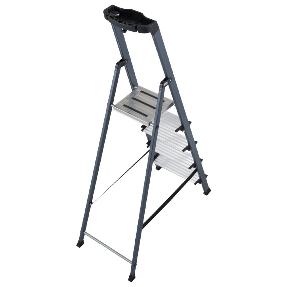 Scara Monto Securo eloxata dubla cu 5 trepte pe o parte Krause KR-126436