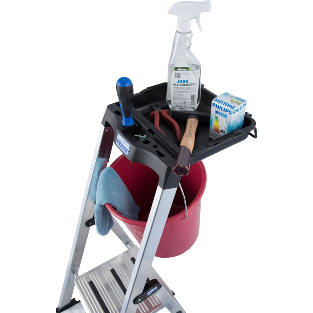 Scara Monto Secury cu MultiGrip System dubla cu 4 trepte pe o parte Krause KR-126528 Scara Monto Secury cu MultiGrip System dubla cu 4 trepte pe o parte Krause KR-126528