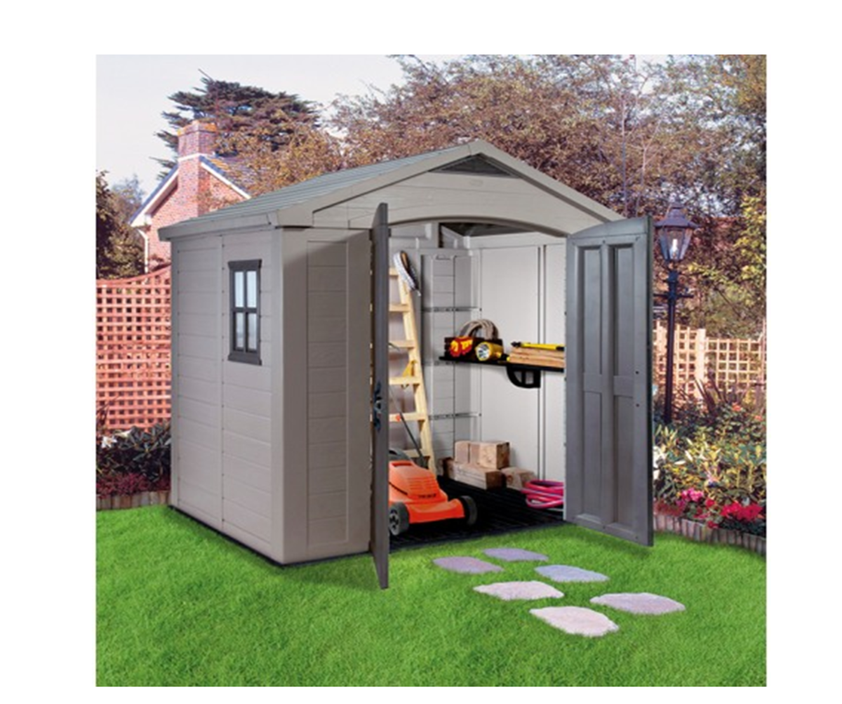 Casuta gradina Curver Factor 8x6 cu usa dubla