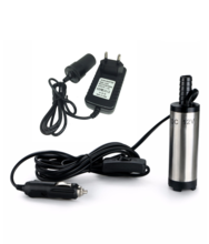 Pompa sumersibila pentru motorina - ulei - apa 12V(priza auto) + adaptor 220V - 15 litri / min MTS Tools