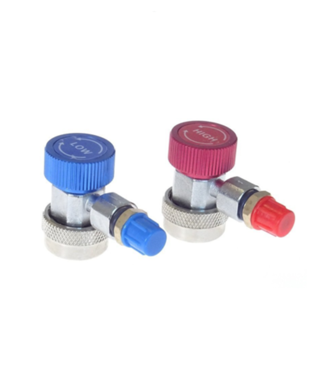 Set cupla rapida cu robinet si adaptor pentru aparat clima R134A Quatros QS13117 Set cupla rapida cu robinet si adaptor pentru aparat clima R134A Quatros QS13117