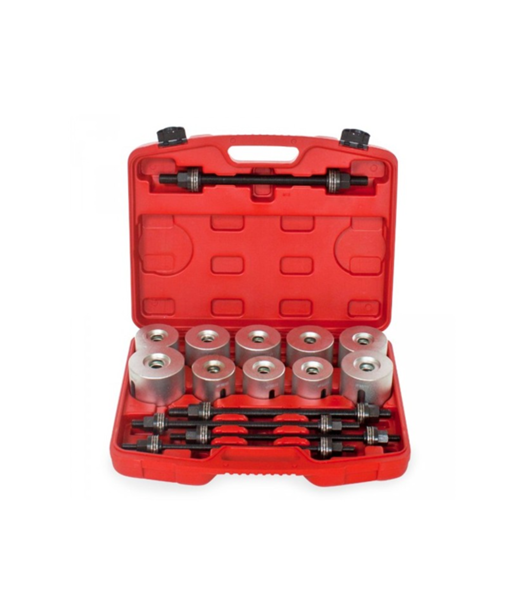 Trusa cu presa pentru bucsi si rulmenti cu 5 axe filetante Resser 07-2082 Trusa cu presa pentru bucsi si rulmenti cu 5 axe filetante Resser 07-2082