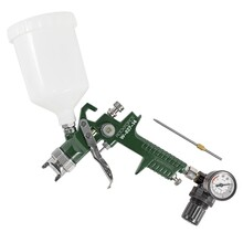 Pistol de vopsit cu duza 1.4 - 1.7 si regulator cu manometru de presiune Rock Force RF-51349 Pistol de vopsit cu duza 1.4 - 1.7 si regulator cu manometru de presiune Rock Force RF-51349