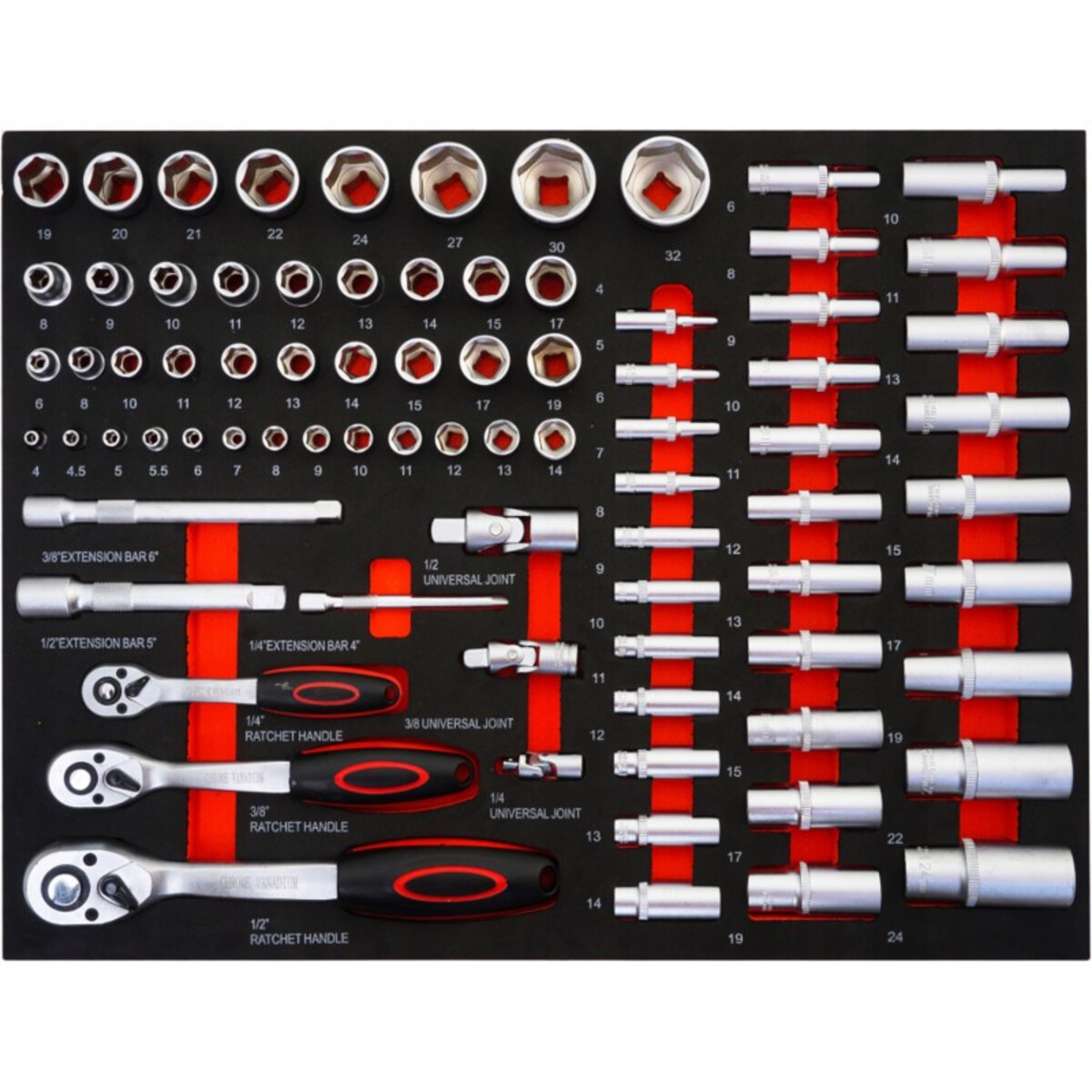 Dulap de scule cu 7 sertare + dulap depozitare echipat cu 250 piese Verke Poland V33107