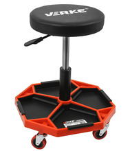 Scaun mobil telescopic cu 4 compartimente pentru unelte anti-alunecare Verke V83262 Scaun mobil telescopic cu 4 compartimente pentru unelte anti-alunecare Verke V83262