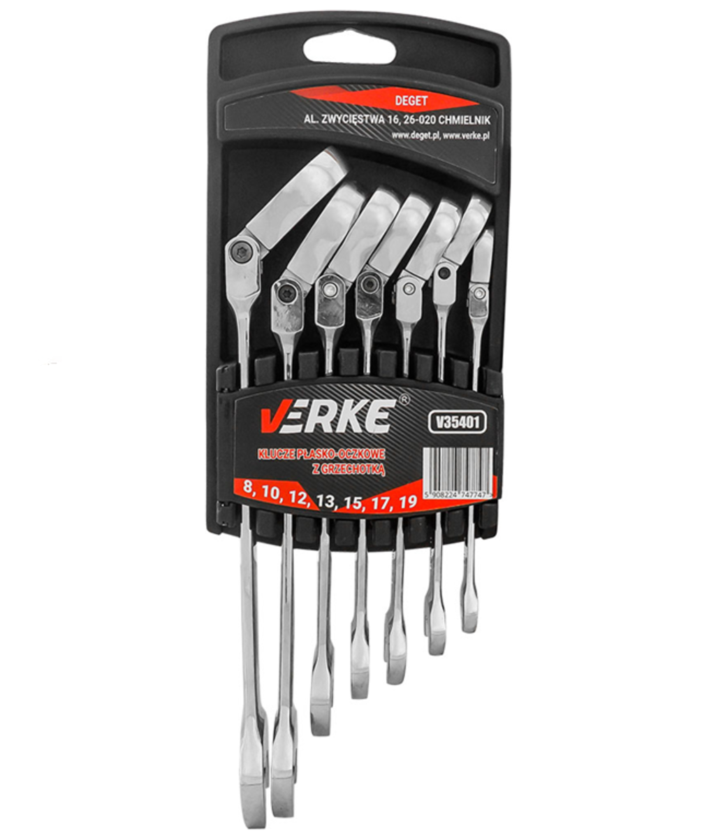 Set de chei combinate cu clichet articulate 8 - 19mm Verke V35401