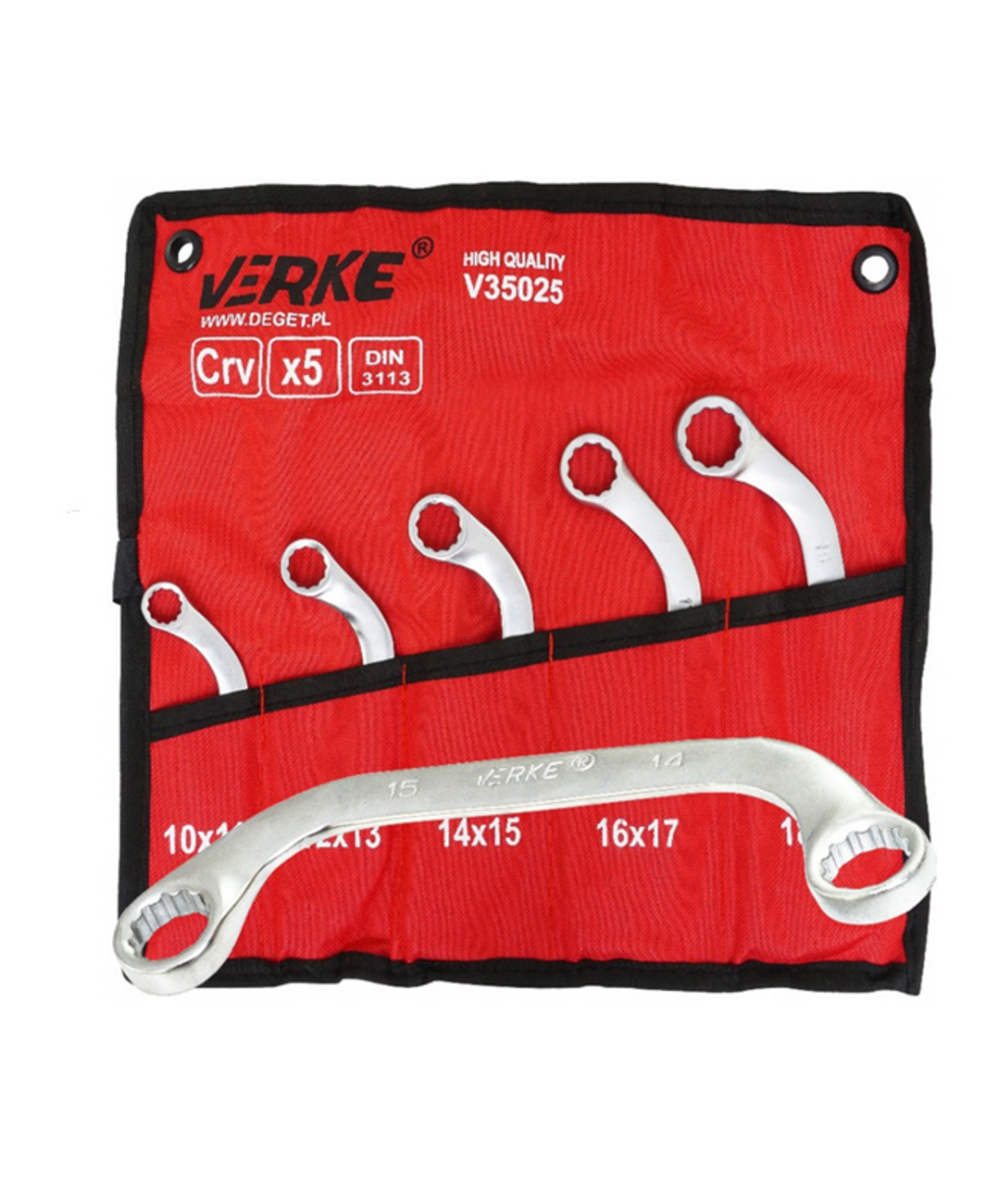 Chei inelare semi-luna Spanner 10 - 19mm (5 piese) Verke V35025 Chei inelare semi-luna Spanner 10 - 19mm (5 piese) Verke V35025