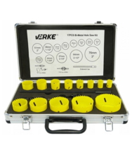 Set carote bi-metal 19-76mm 17piese Verke V05090 Set carote bi-metal 19-76mm 17piese Verke V05090