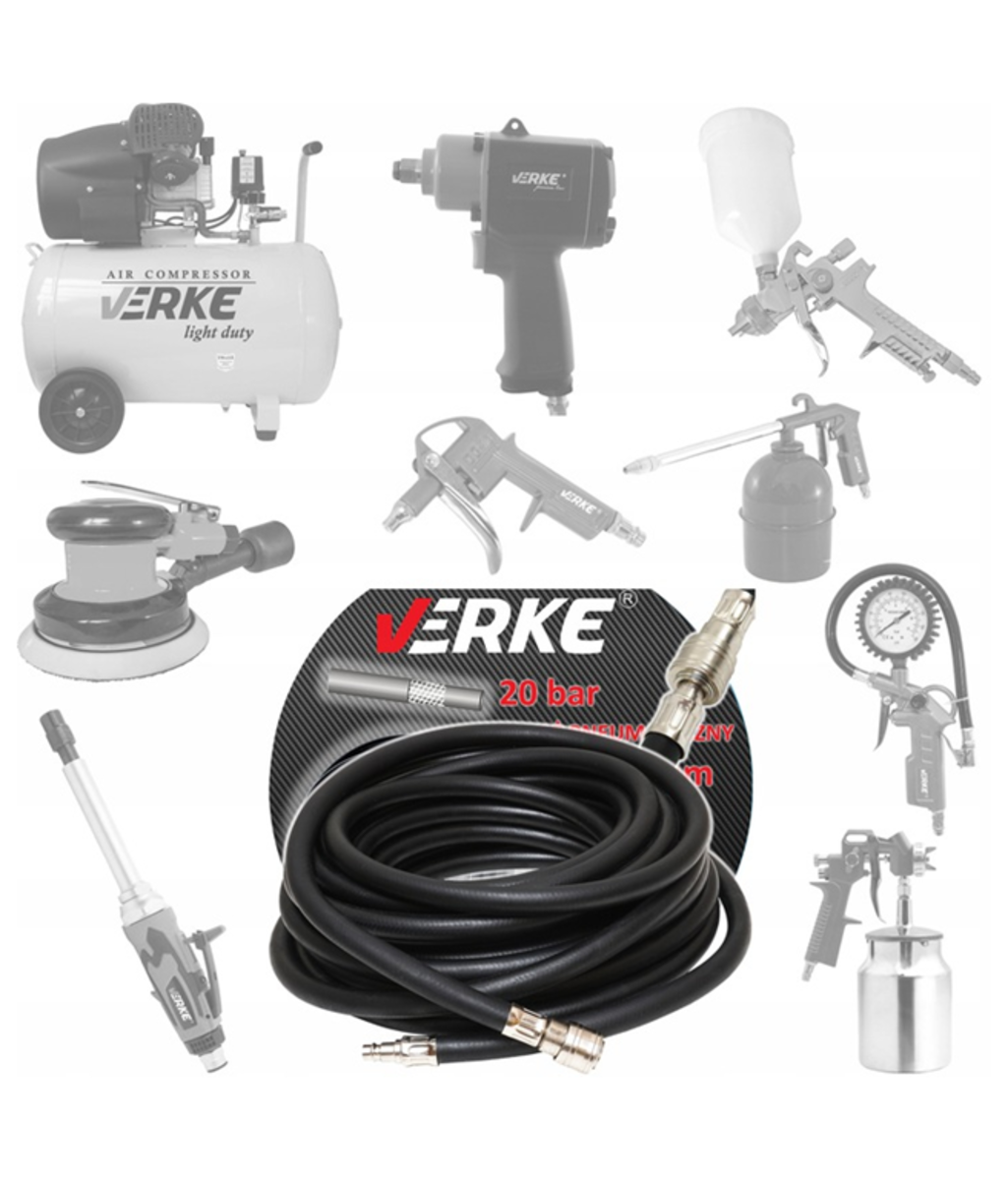 Furtun de aer comprimat cauciucat 10 x 17mm - 15 metri Verke V81358 Furtun de aer comprimat cauciucat 10 x 17mm - 15 metri Verke V81358