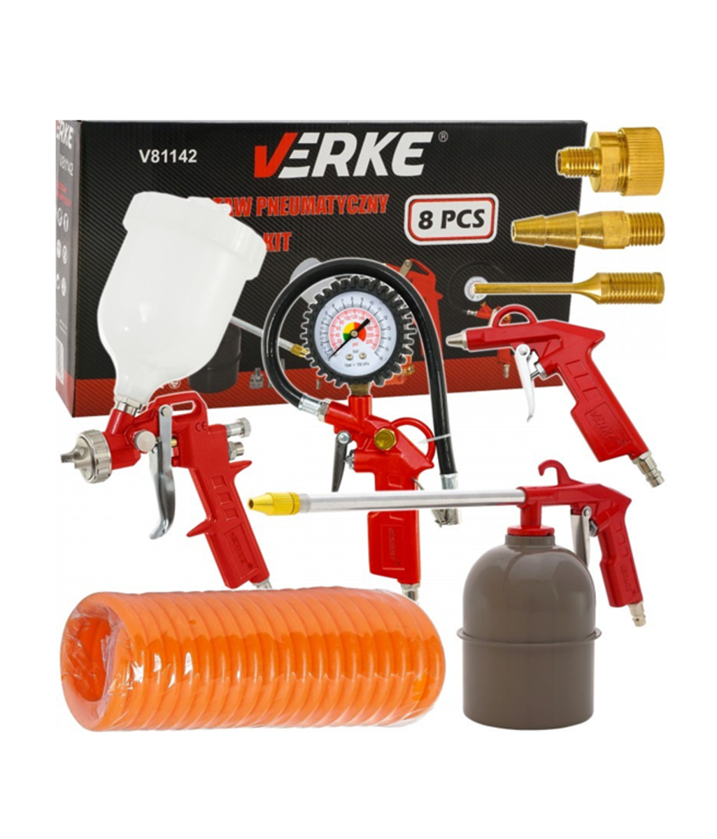 Kit accesorii pentru compresor 8 piese Verke V81142