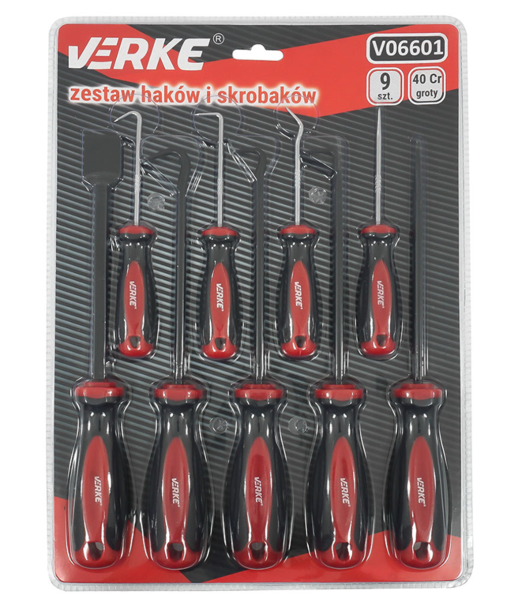 Set carlige + razuitor 9 piese Verke V06601