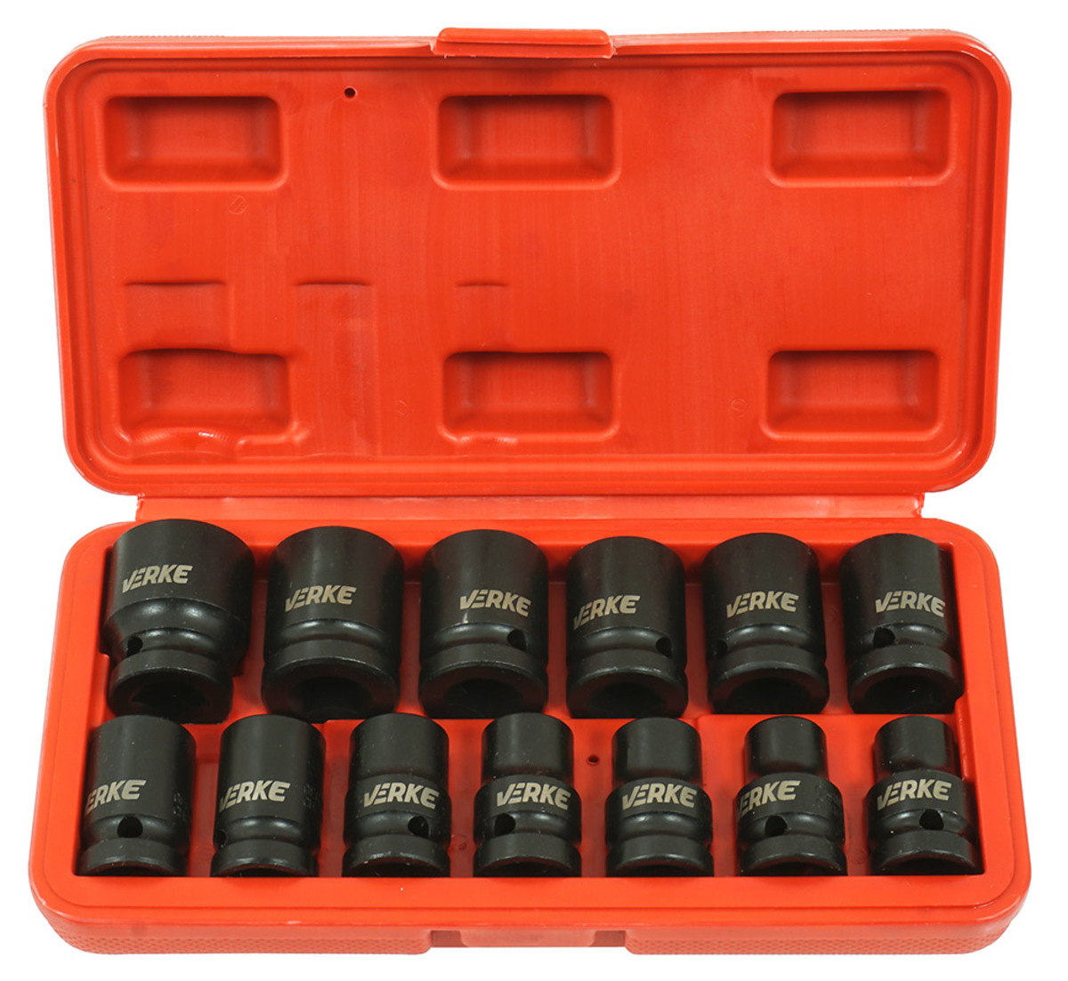 Set tubulare scurte de impact profesionale 1/2" 10 - 24mm Verke V39461 Set tubulare scurte de impact profesionale 1/2" 10 - 24mm Verke V39461
