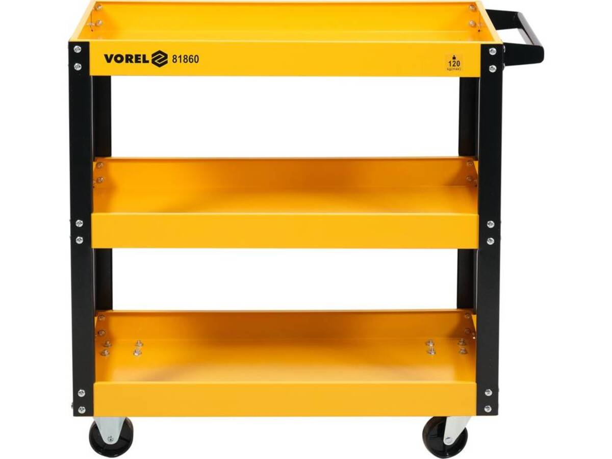 Carucior pentru scule cu 3 rafturi suprapuse 775x760x355mm Vorel 81860 Carucior pentru scule cu 3 rafturi suprapuse 775x760x355mm Vorel 81860
