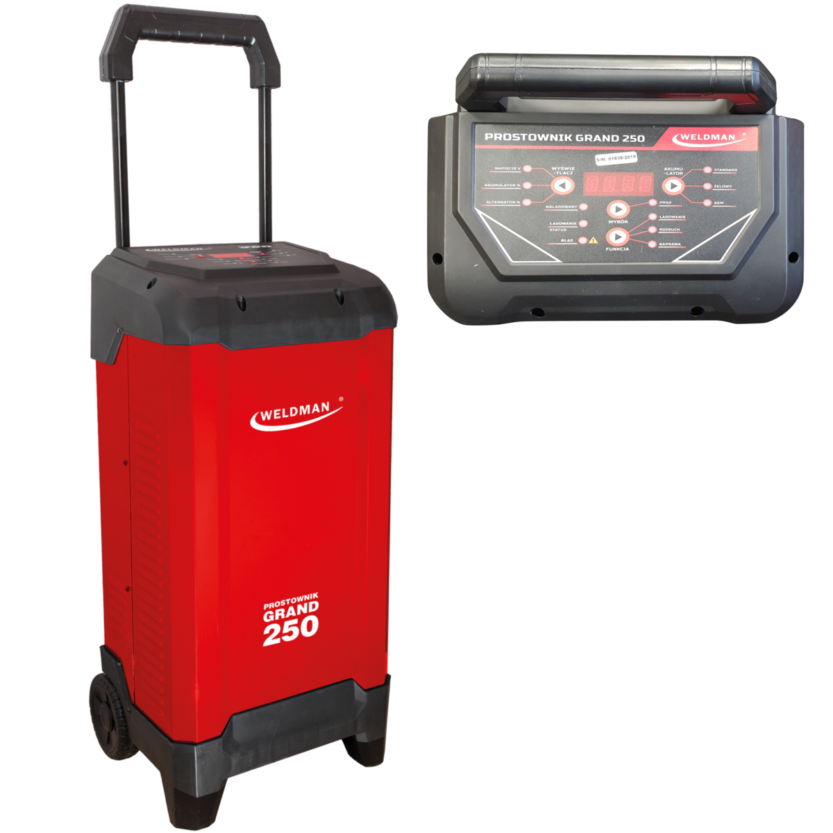 Robot/Incarcator de pornire inteligent cu microprocesor 20 - 500 Ah / 12V-24V GRAND 250 WeldMan D104515   Robot/Incarcator de pornire inteligent cu microprocesor 20 - 500 Ah / 12V-24V GRAND 250 WeldMan D104515