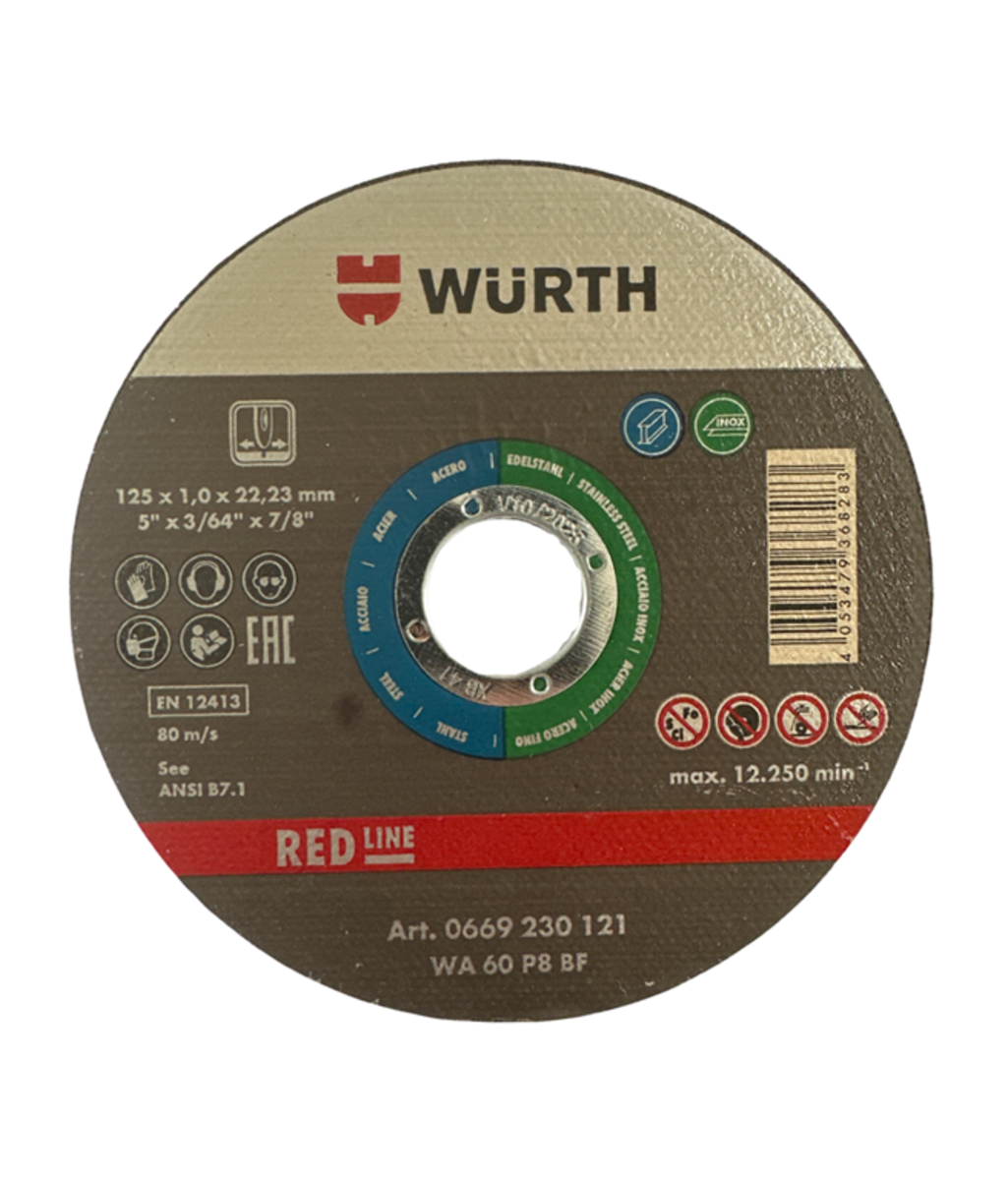 Disc debitare pentru inox 125X1.0mm Wurth 00669 631 250