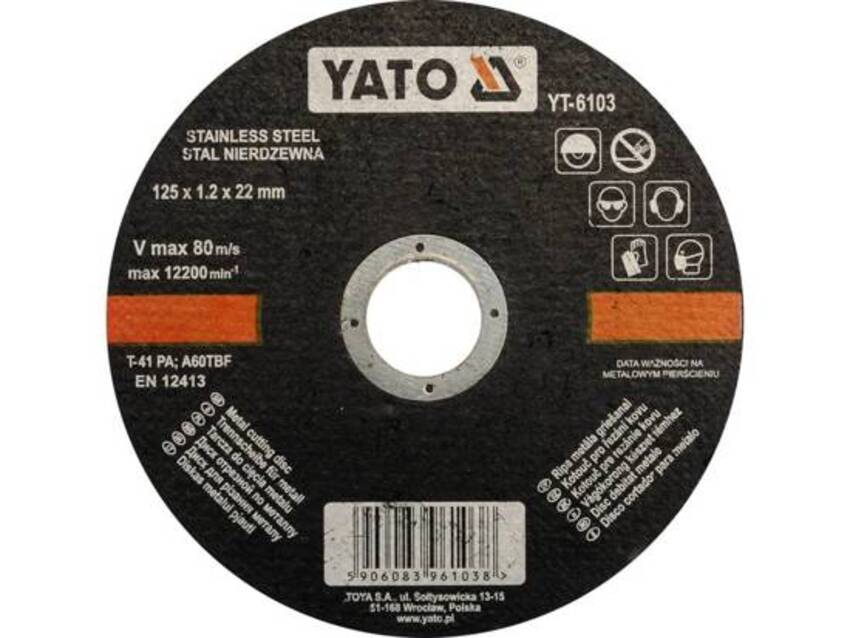 Disc debitare pentru inox YATO YT-6103