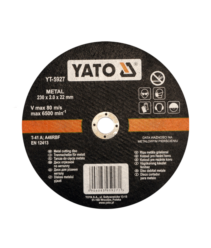 Disc debitare pentru metal 230x2x22mm YATO YT-5927