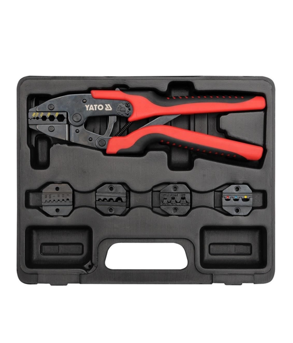 Set cleste de sertizat papuci pentru cabluri electrice cu bacuri YT-2245 YATO Set cleste de sertizat papuci pentru cabluri electrice cu bacuri YT-2245 YATO