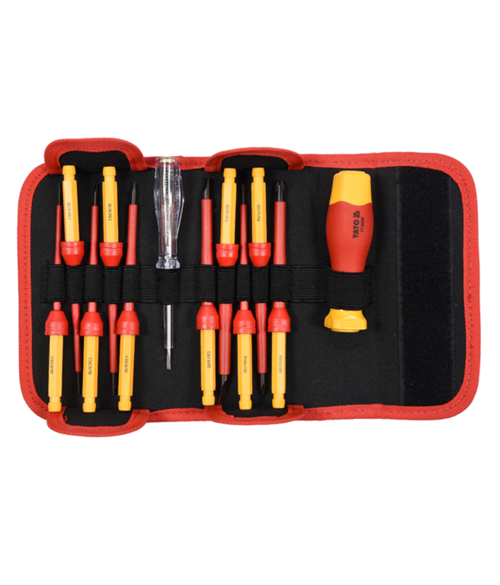 Set de surubelnita cu biti - lama dreapta si in cruce VDE de tensiune YT-28290 YATO Set de surubelnita cu biti - lama dreapta si in cruce VDE de tensiune YT-28290 YATO