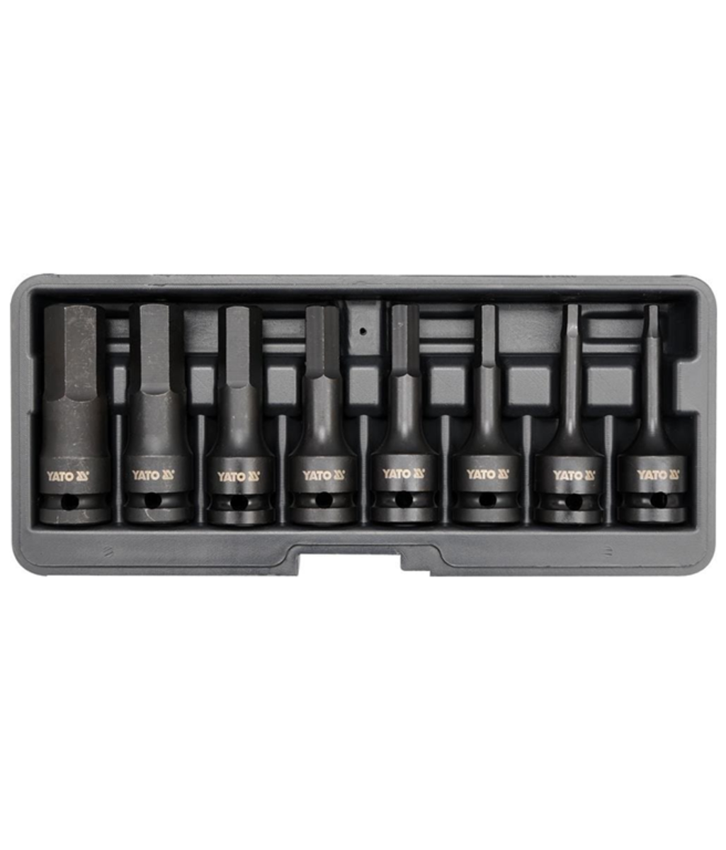 Set biti imbus hexagonali 1/2" 8 piese Yato YT-1066 Set biti imbus hexagonali 1/2" 8 piese Yato YT-1066