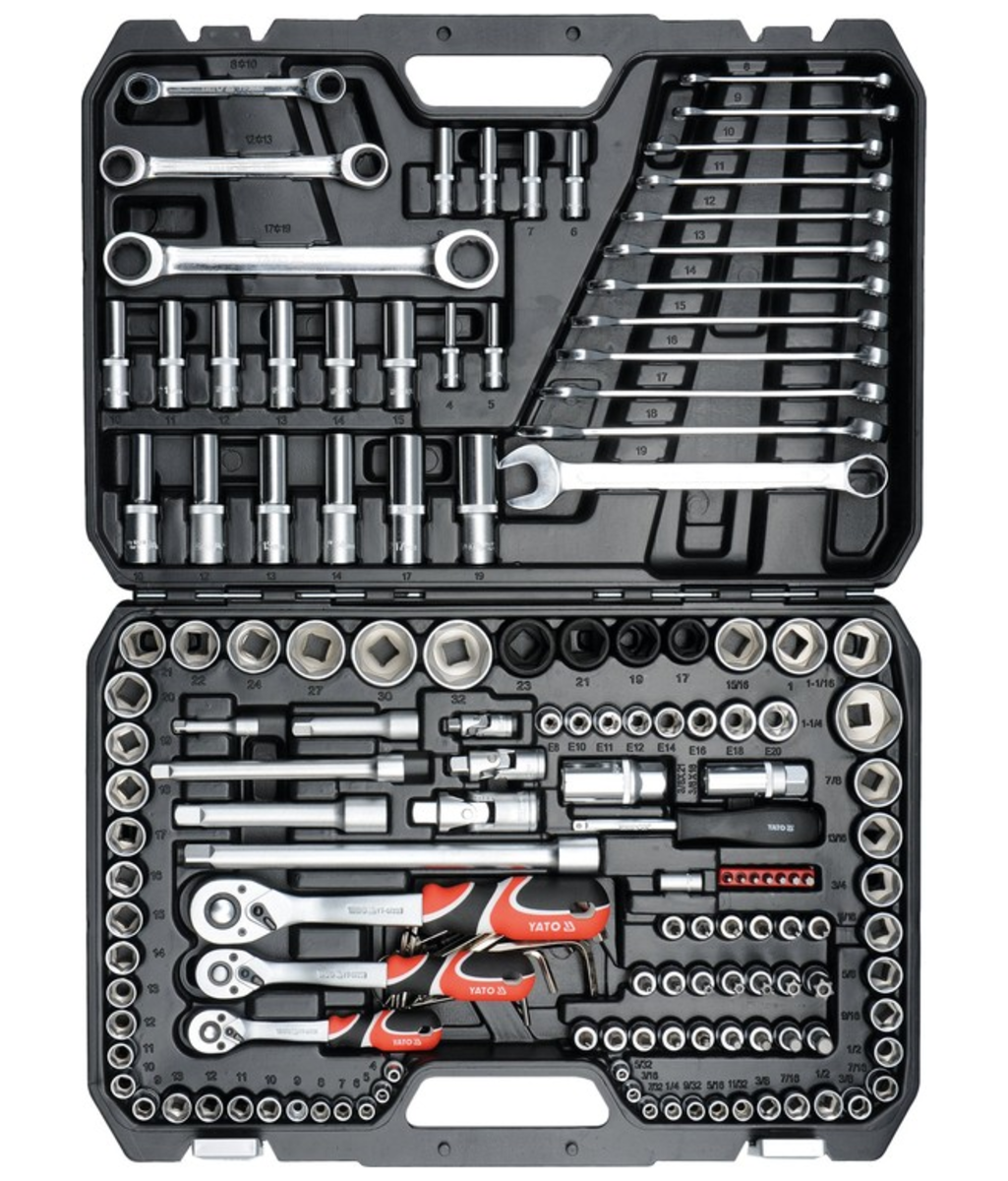 Trusa de scule 1/4"- 3/8"- 1/2" 150 piese YATO YT-38811 Trusa de scule 1/4"- 3/8"- 1/2" 150 piese YATO YT-38811