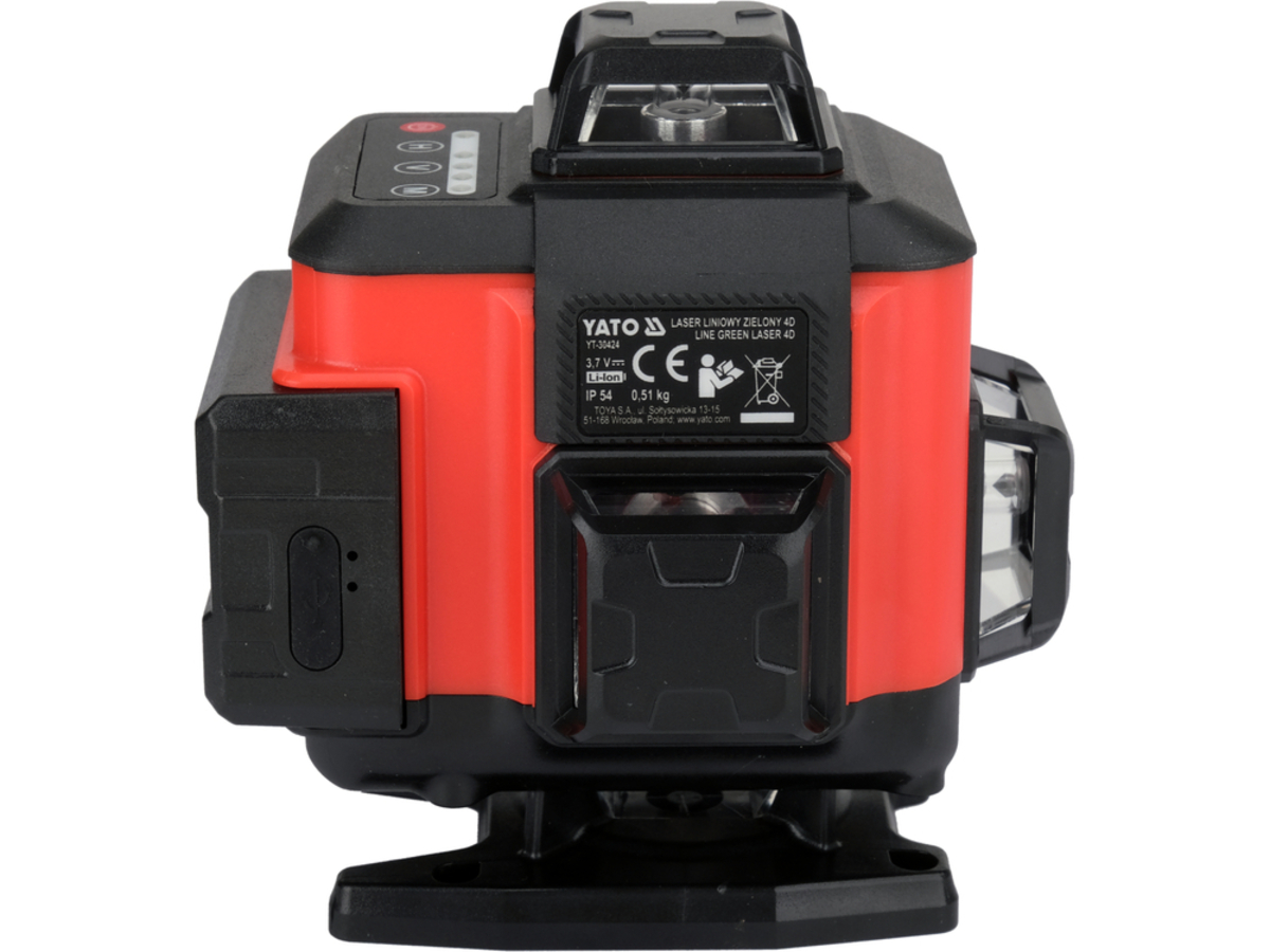 Laser verde 4D cu AUTOREGLARE - 16 linii - 30 metri / 3600mAh - 3.7V YATO YT-30424 Laser verde 4D cu AUTOREGLARE - 16 linii - 30 metri / 3600mAh - 3.7V YATO YT-30424