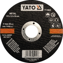 Disc debitare pentru metal 125x1.2x22mm YATO YT-5923