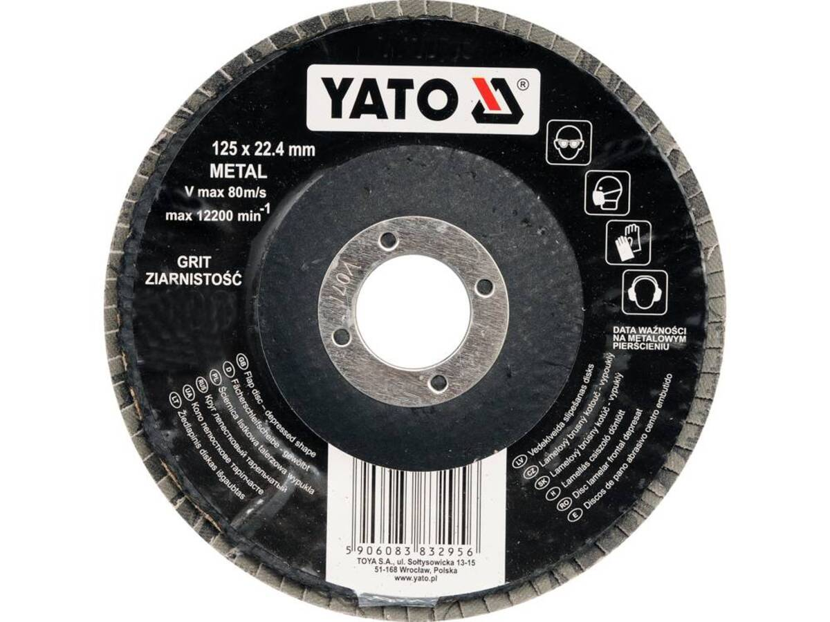 Disc pentru slefuit metal 125mm P120 Yato YT-83296 Disc pentru slefuit metal 125mm P120 Yato YT-83296