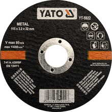 Disc debitare pentru metal 125x1.2x22mm YATO YT-5923 Disc debitare pentru metal 125x1.2x22mm YATO YT-5923
