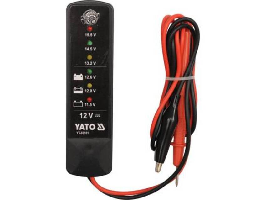 Tester pentru acumulatori si alternator - digital 12V YATO YT-83101
