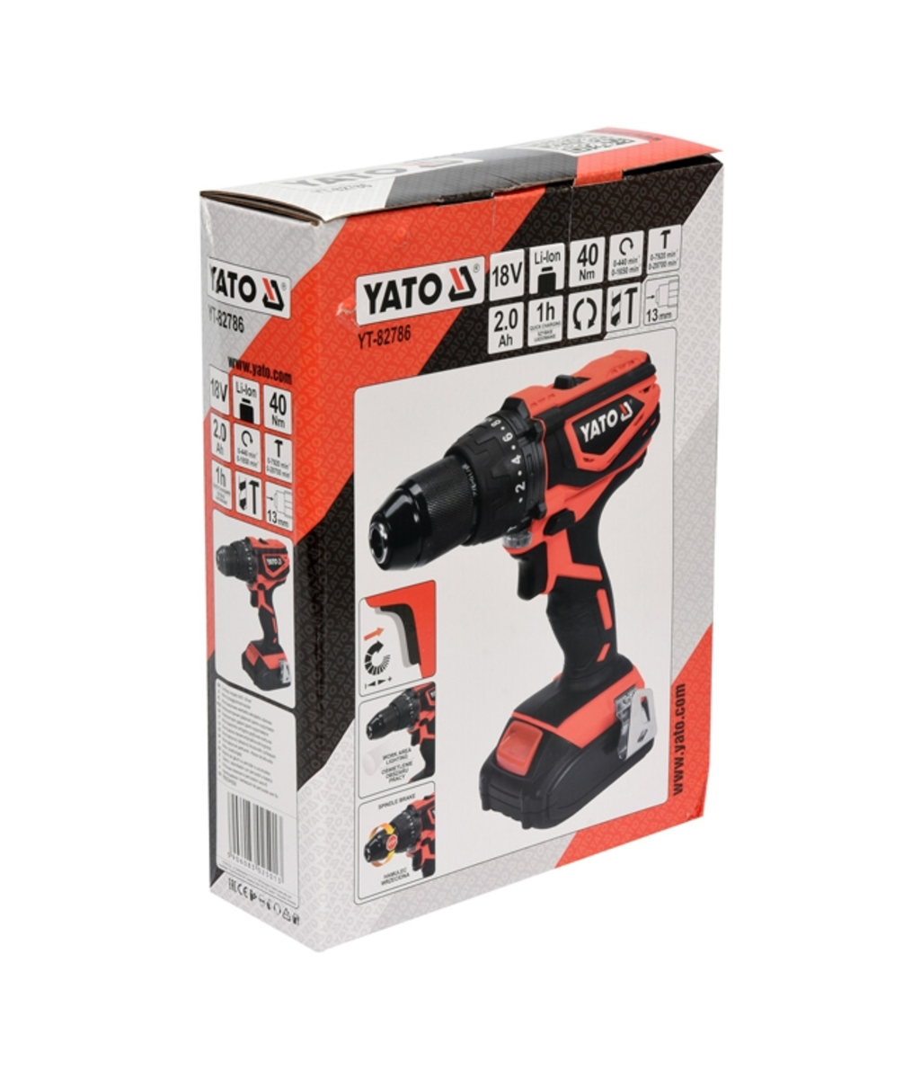 Masina de gaurit si insurubat cu percutie 18V 1x2Ah - 40Nm YATO YT-82786
