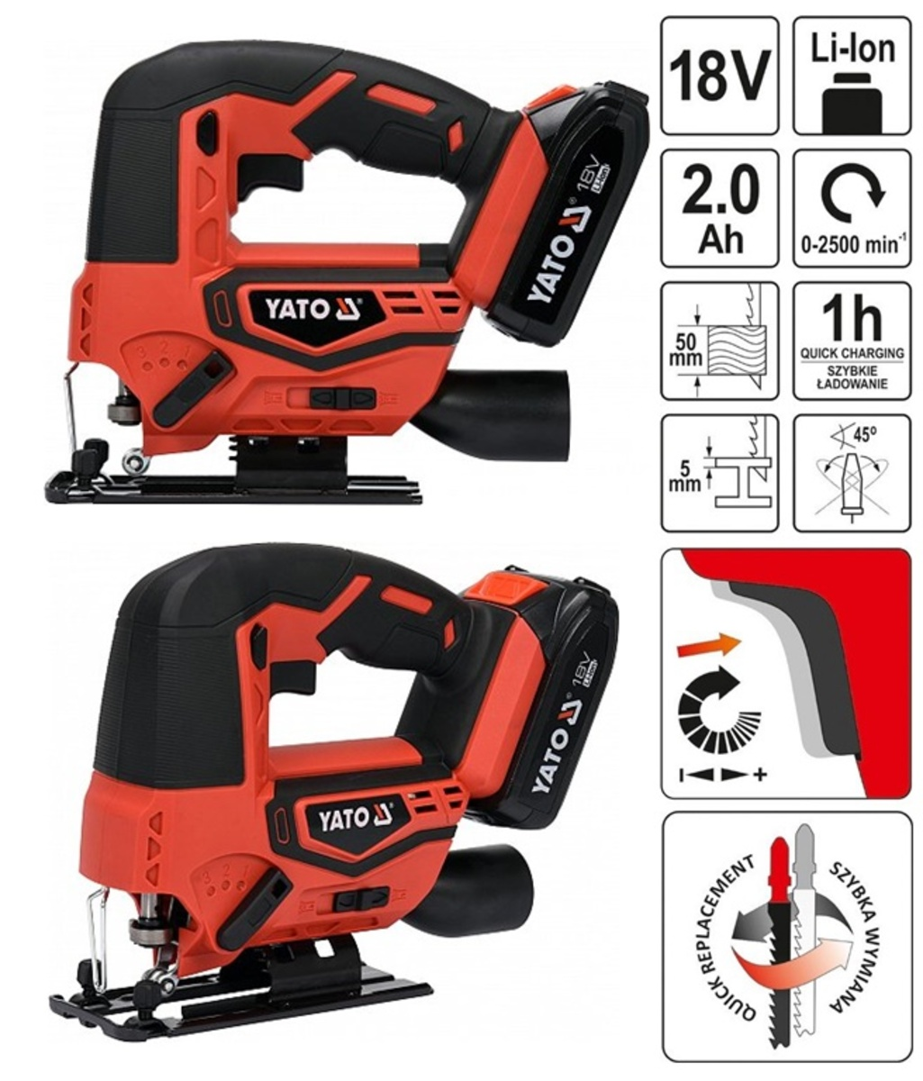 Fierastrau pendular 18V - 1 x 2Ah Li-Ion YATO YT-82822 Fierastrau pendular 18V - 1 x 2Ah Li-Ion YATO YT-82822