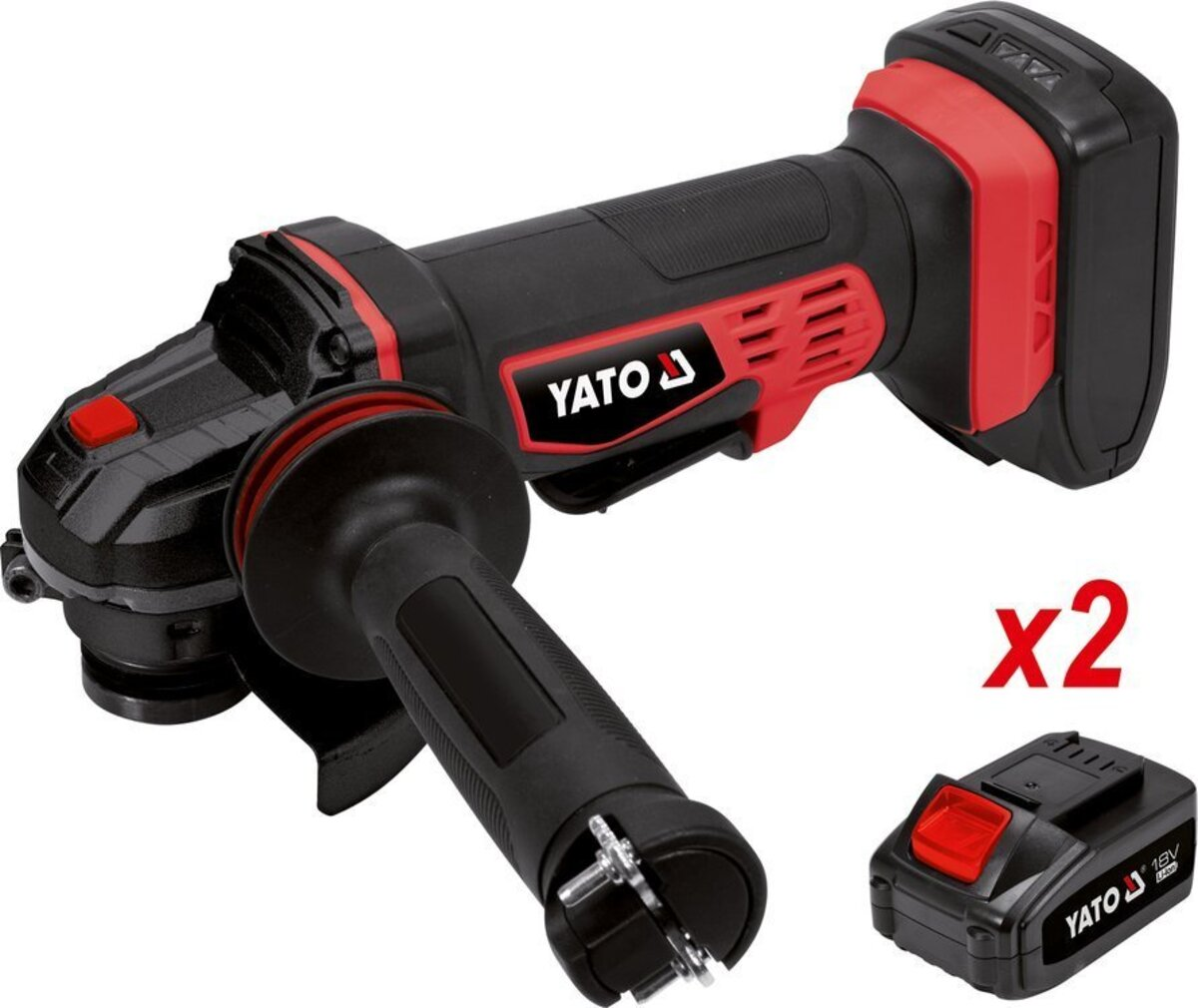Polizor unghiular 125mm cu acumulator 18V - 2x3Ah Li-Ion Yato YT-82828 Polizor unghiular 125mm cu acumulator 18V - 2x3Ah Li-Ion Yato YT-82828