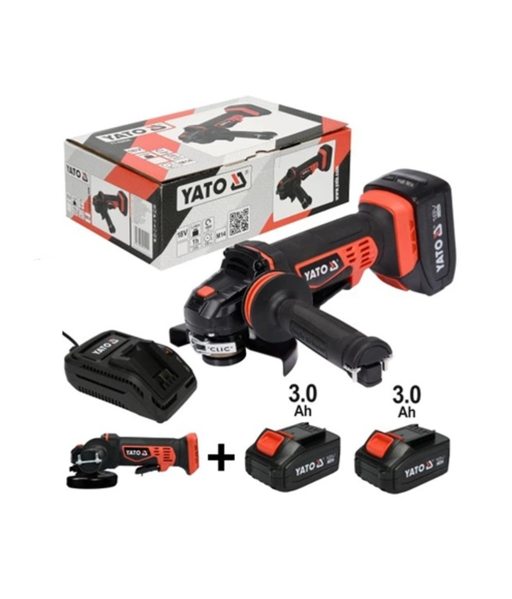 Polizor unghiular 125mm cu acumulator 18V - 2x3Ah Li-Ion Yato YT-82828 Polizor unghiular 125mm cu acumulator 18V - 2x3Ah Li-Ion Yato YT-82828