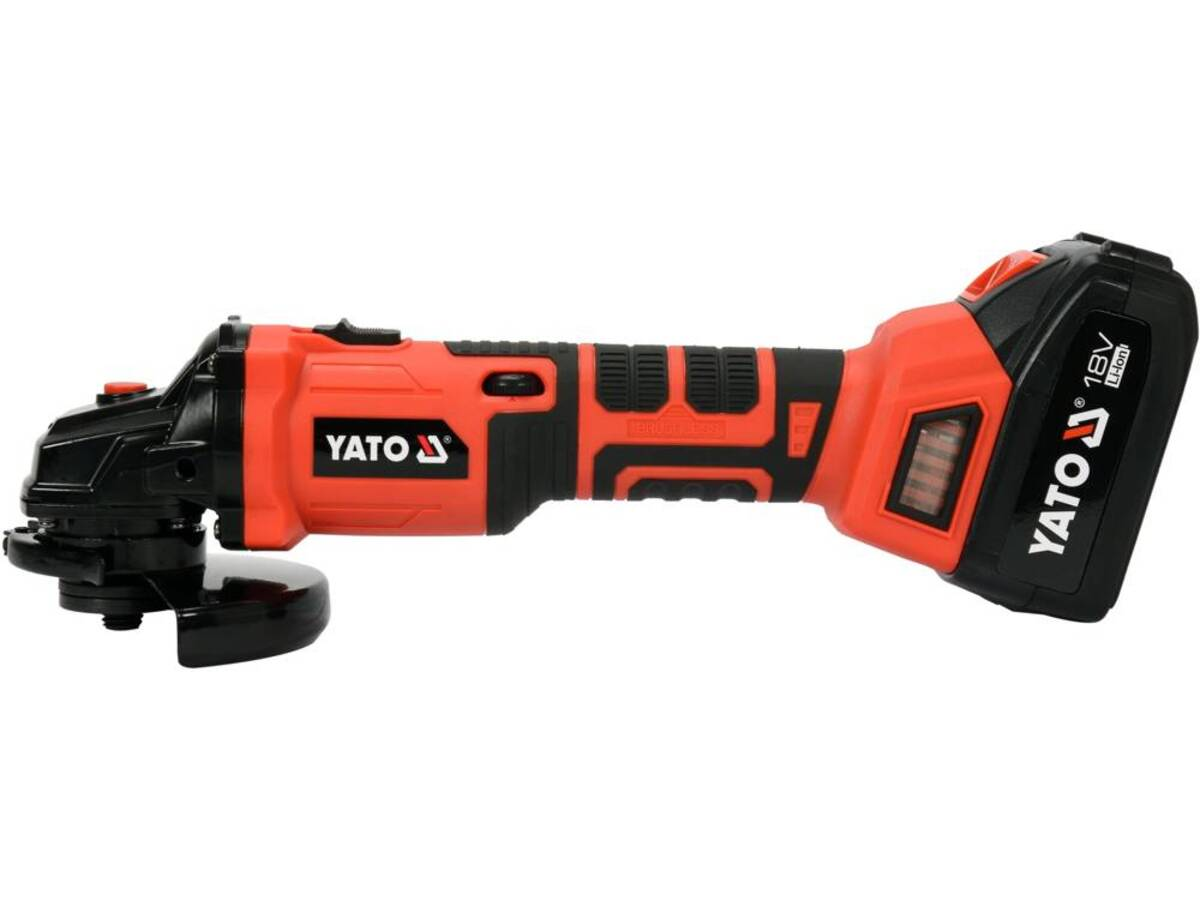Polizor unghiular 125mm cu motor fara perii si acumulator 3Ah 18V YATO YT-82829 Polizor unghiular 125mm cu motor fara perii si acumulator 3Ah 18V YATO YT-82829