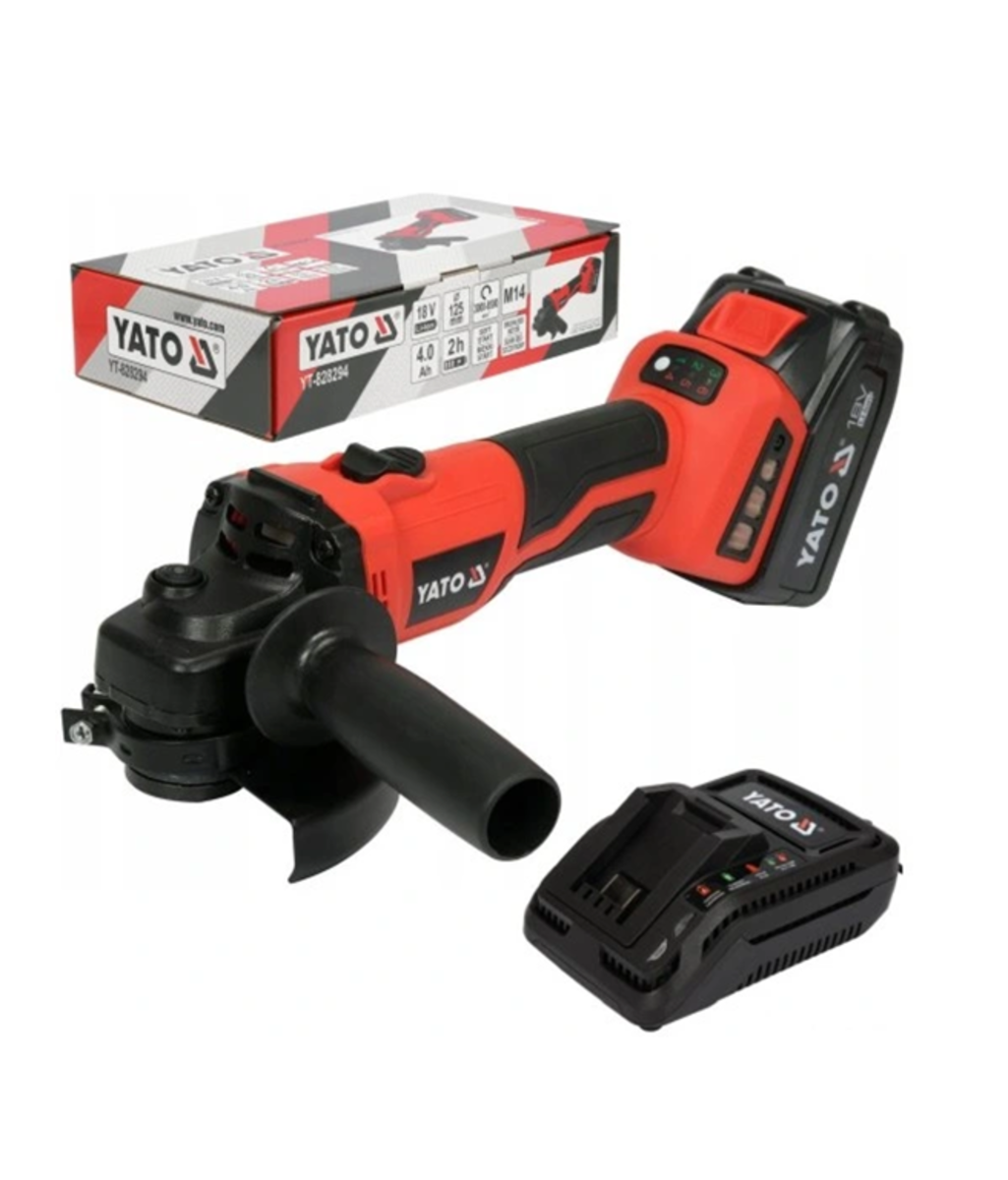 Polizor unghiular 125mm cu motor fara perii si acumulator 1x4.0Ah 18V  Yato YT-828294 Polizor unghiular 125mm cu motor fara perii si acumulator 1x4.0Ah 18V  Yato YT-828294