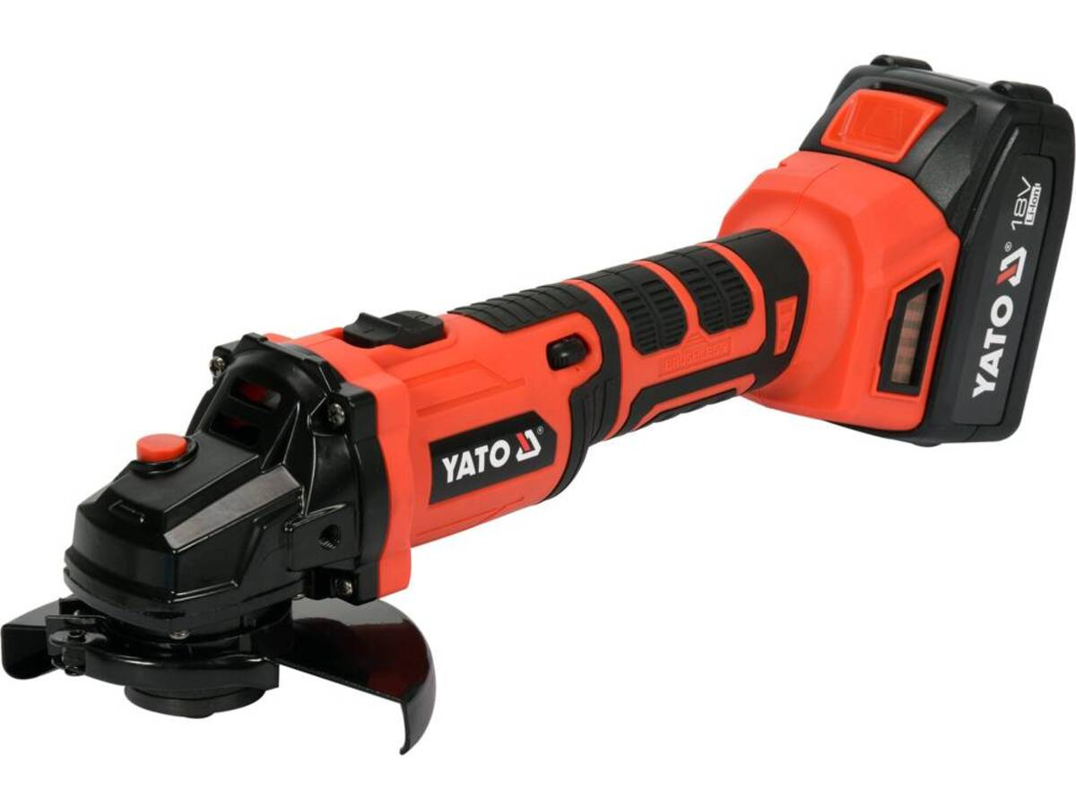 Polizor unghiular 125mm cu motor fara perii si acumulator 3Ah 18V YATO YT-82829 Polizor unghiular 125mm cu motor fara perii si acumulator 3Ah 18V YATO YT-82829