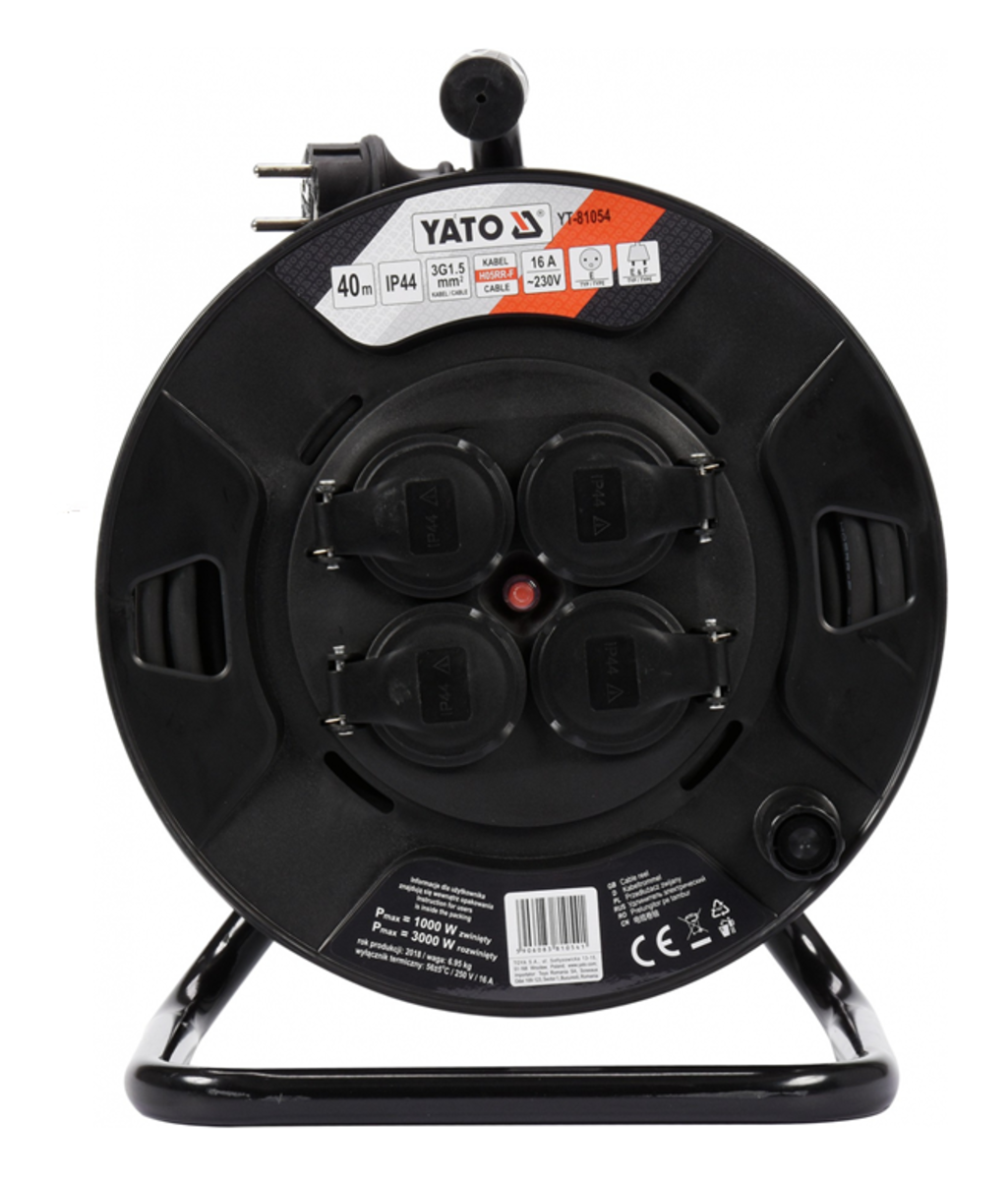 Prelungitor pe tambur 16A - 3x1.5 - 40m YATO YT-81054 Prelungitor pe tambur 16A - 3x1.5 - 40m YATO YT-81054