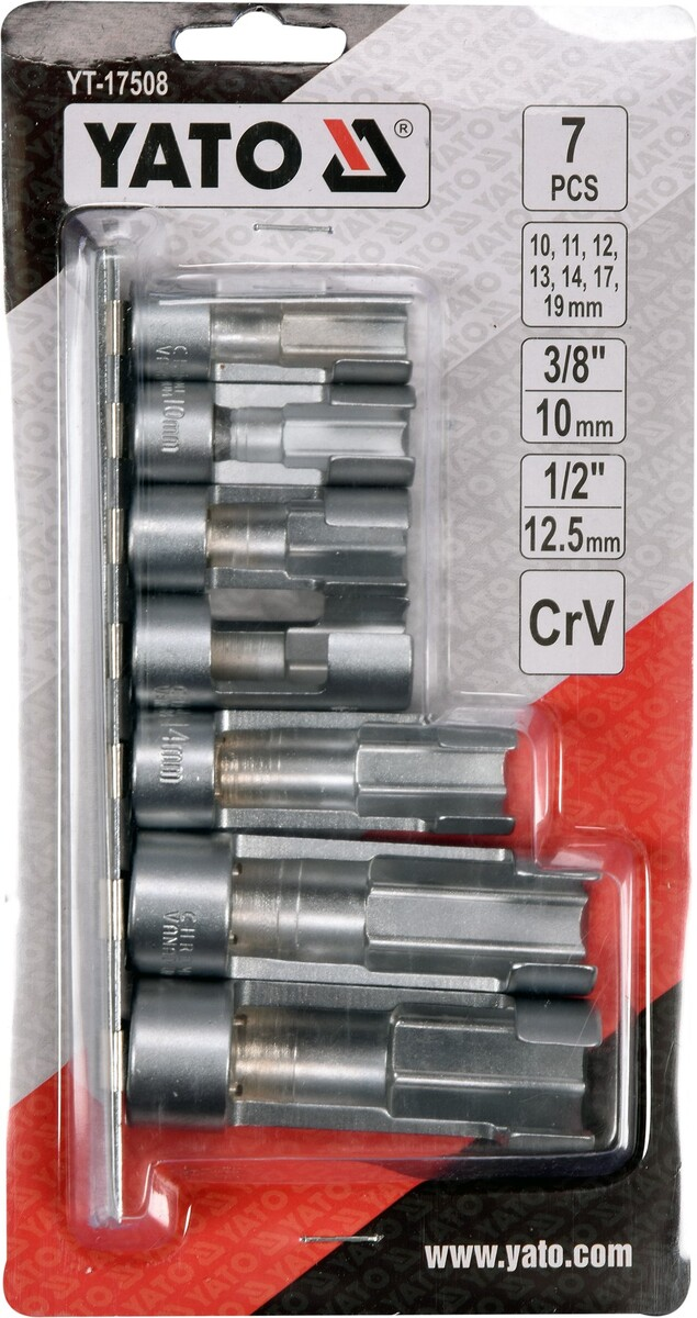 Trusa tubulare decupate pentru injectoare 3/8" - 1/2" Yato YT-17508 Trusa tubulare decupate pentru injectoare 3/8" - 1/2" Yato YT-17508