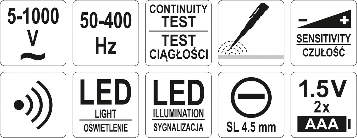 Tester de tensiune Yato YT-28311