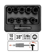 Trusa tubulare speciale pentru desfacere prezoane/suruburi uzate 3/8" YATO YT-0603 Trusa tubulare speciale pentru desfacere prezoane/suruburi uzate 3/8" YATO YT-0603
